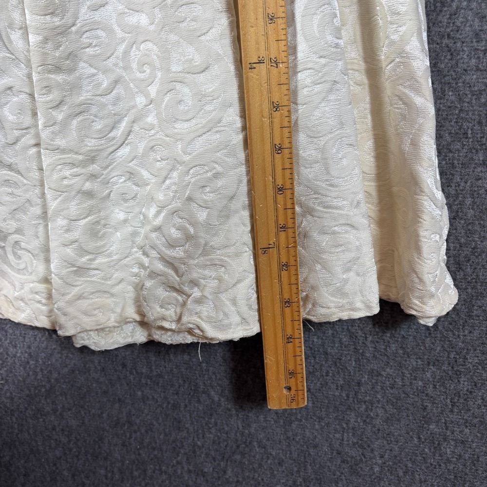 Vintage 50s Cream Swirl Jacquard Fit and Flare Dress Sleeveless Mid-Century XS - Picture 6 of 9